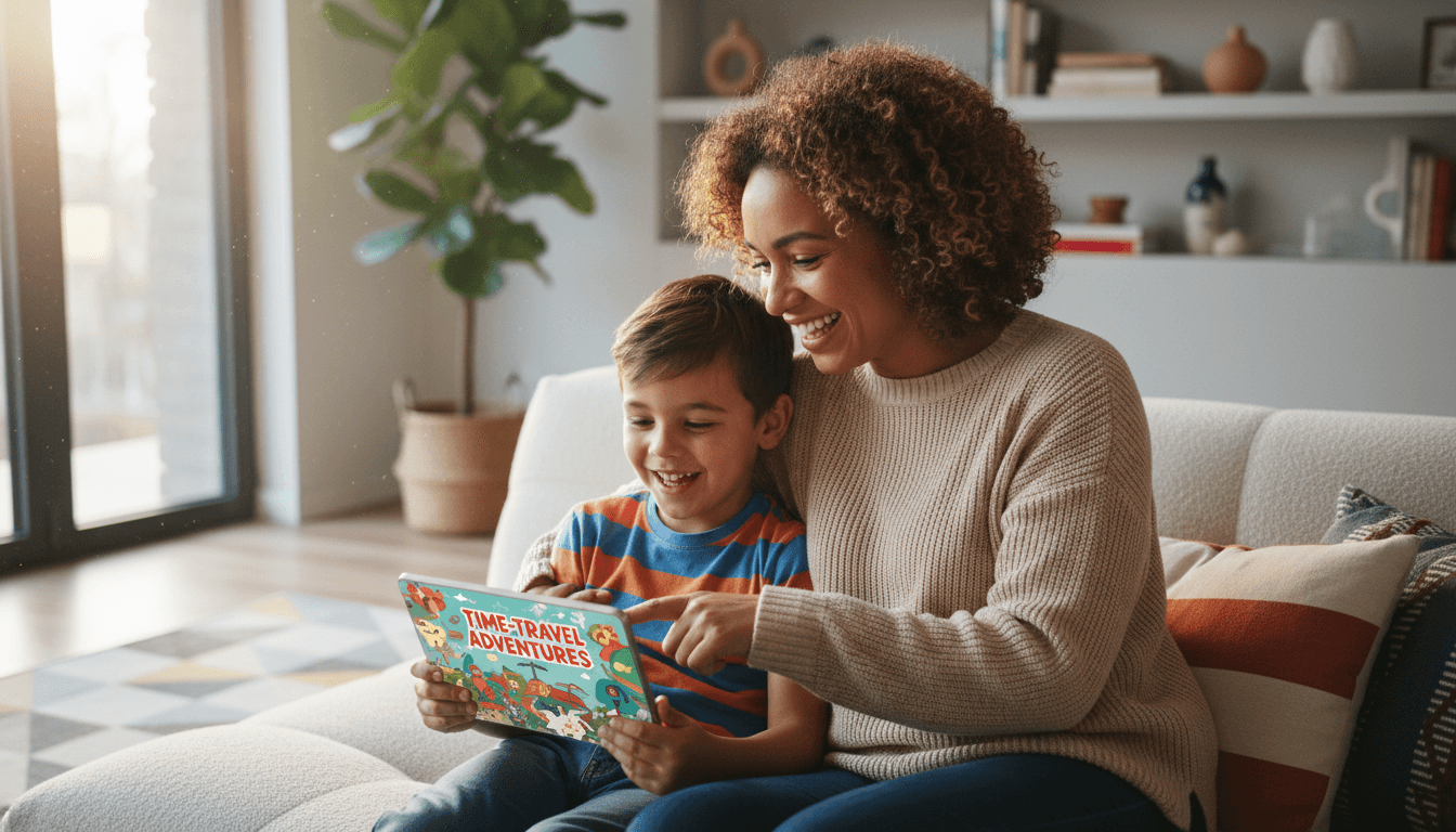 Parent and child reading together